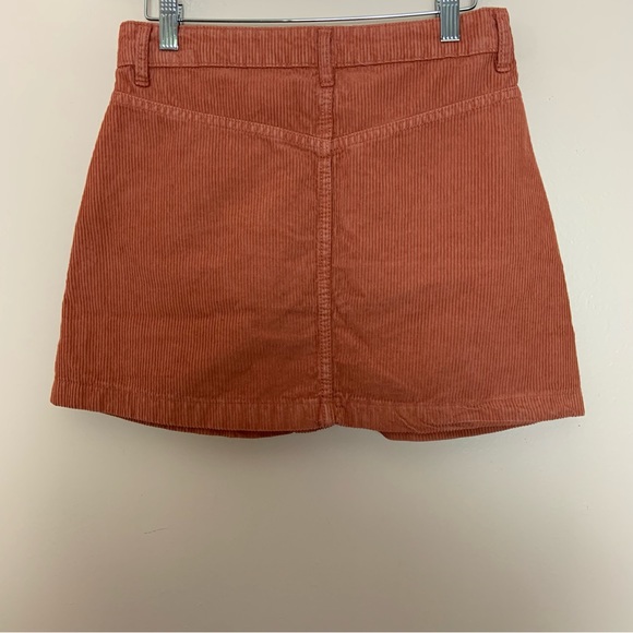 NWT New Free People Burnt Orange Ray Corduroy Mini Skirt in Myrrh - Picture 6 of 8